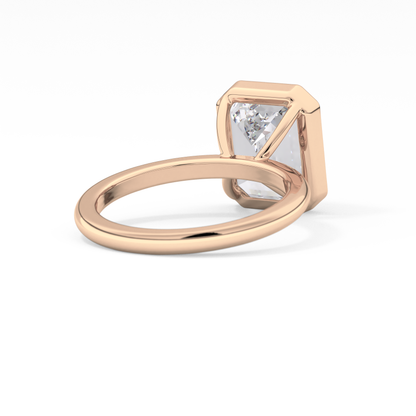 Emerald Cut 3.71 Carat Moissanite Ring - Solitaire Setting in Gold