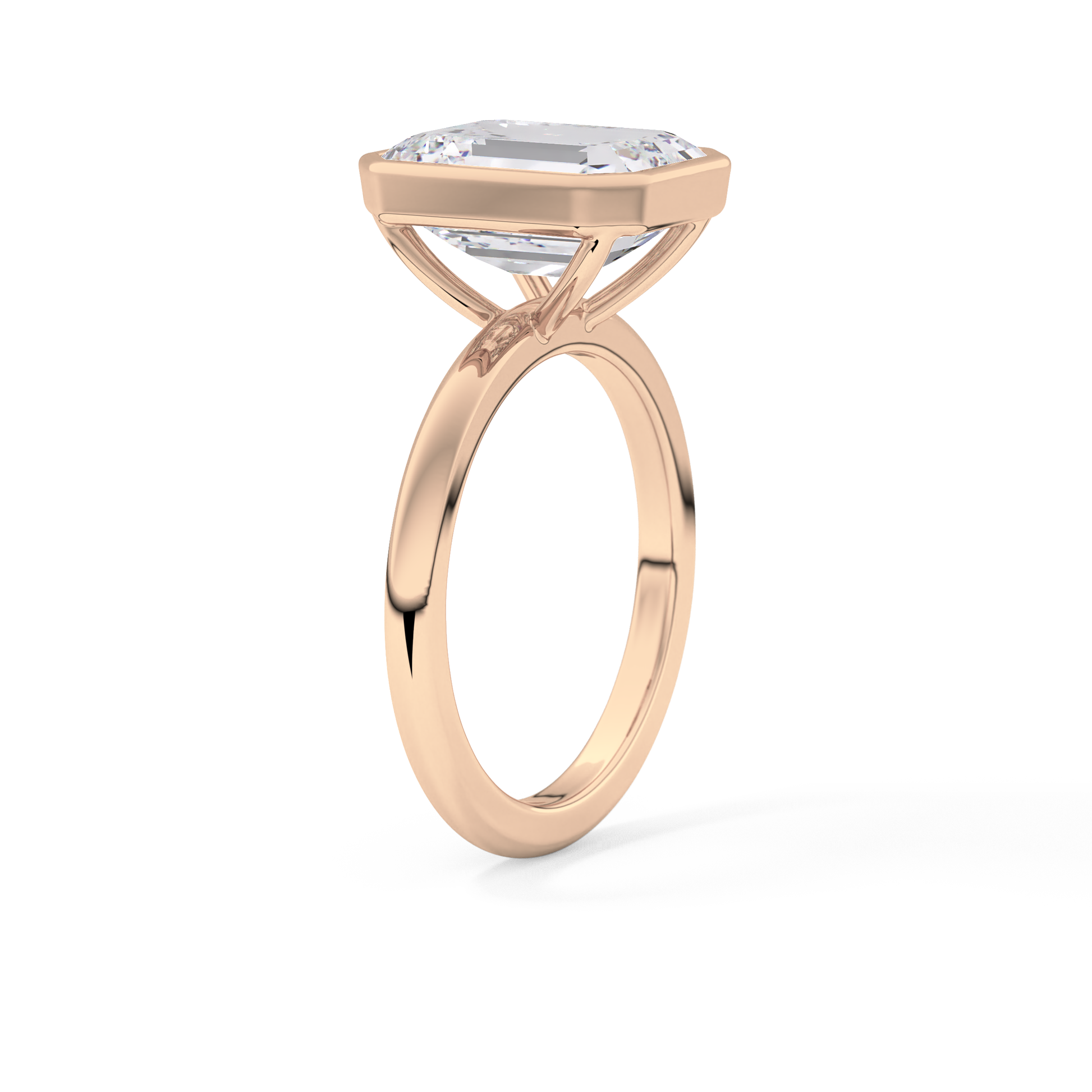Emerald Cut 3.71 Carat Moissanite Ring - Solitaire Setting in Gold