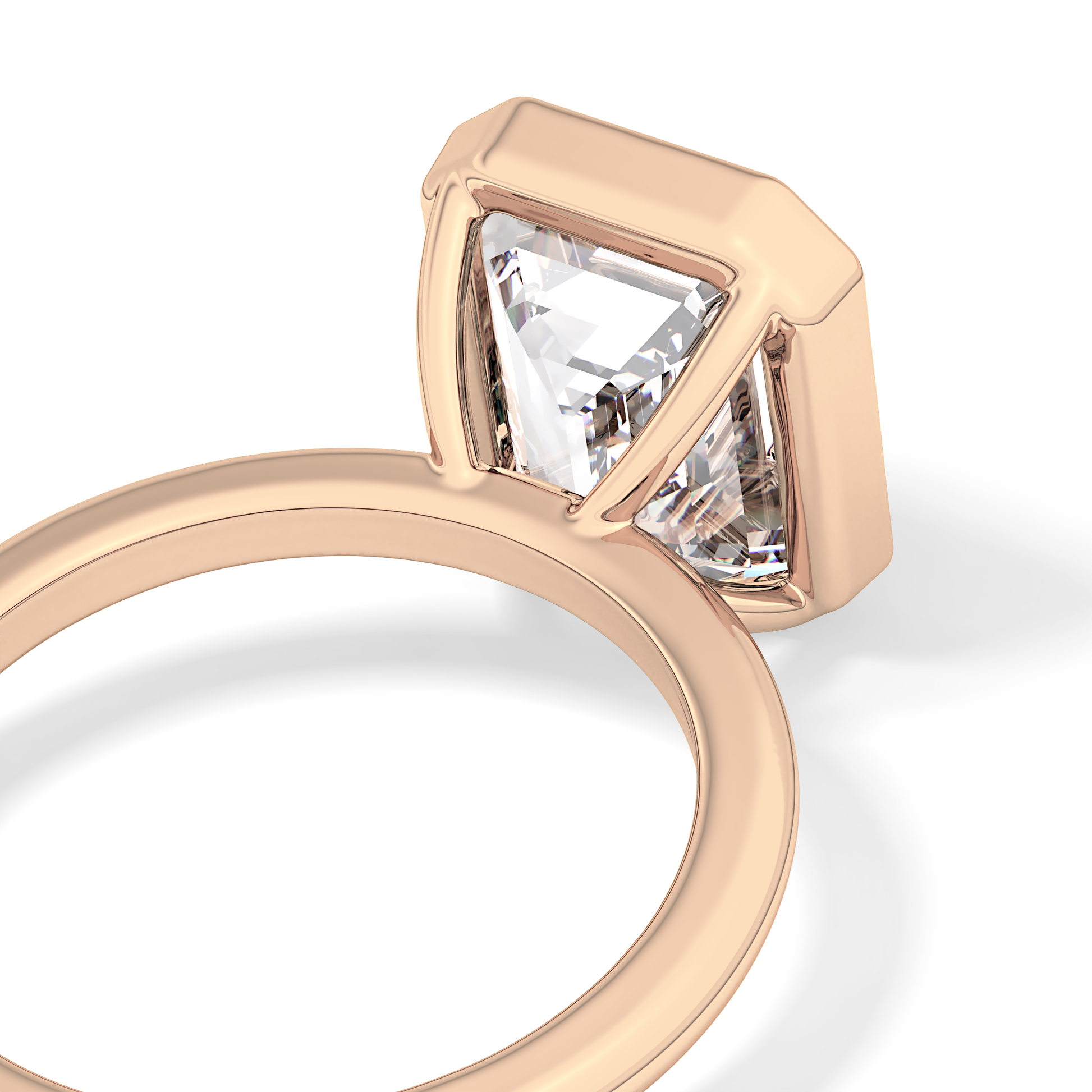 Emerald Cut 3.71 Carat Moissanite Ring - Solitaire Setting in Gold