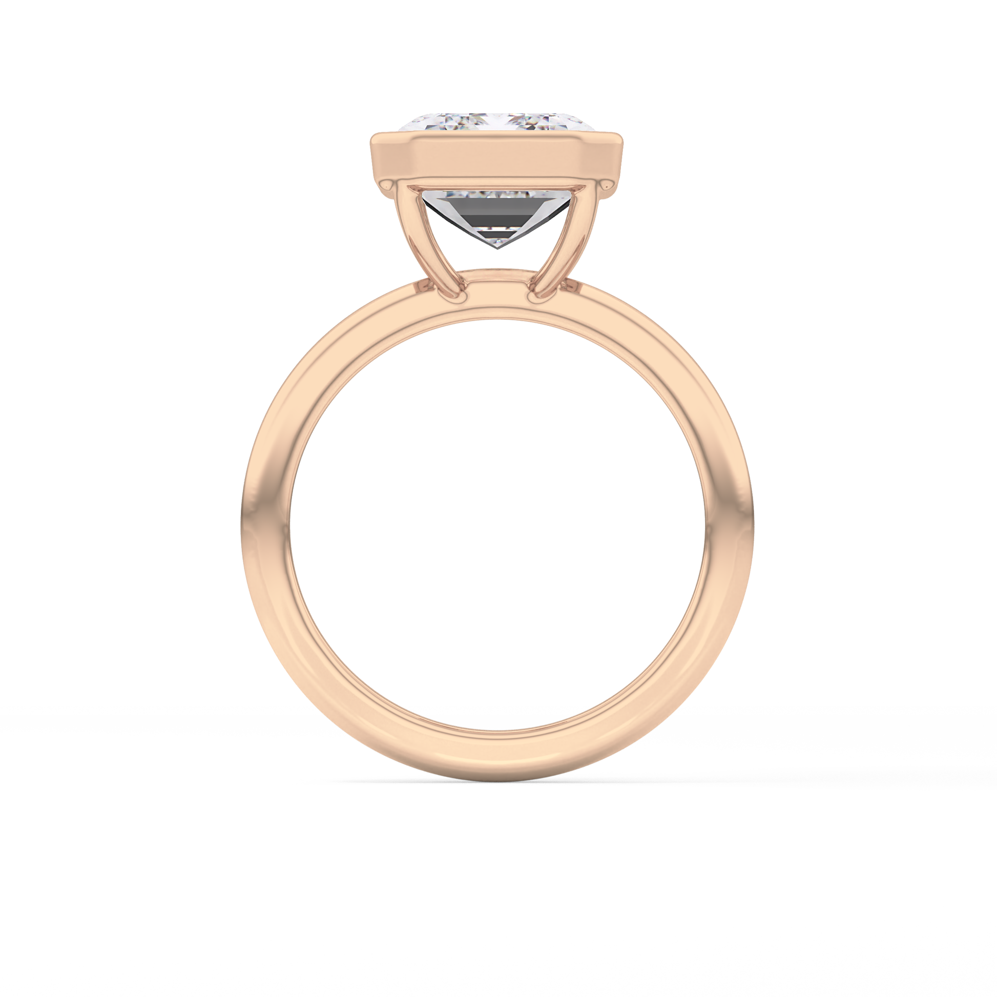 Emerald Cut 3.71 Carat Moissanite Ring - Solitaire Setting in Gold