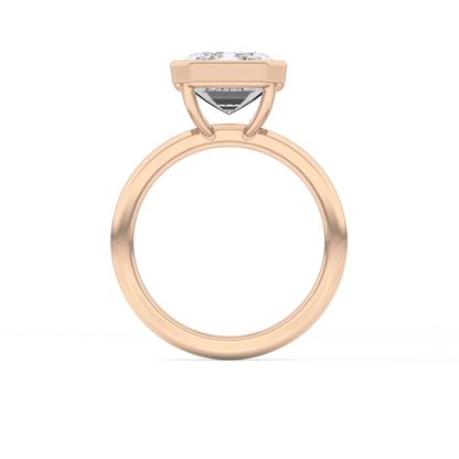 Emerald Cut 3.71 Carat Moissanite Ring - Solitaire Setting in Gold