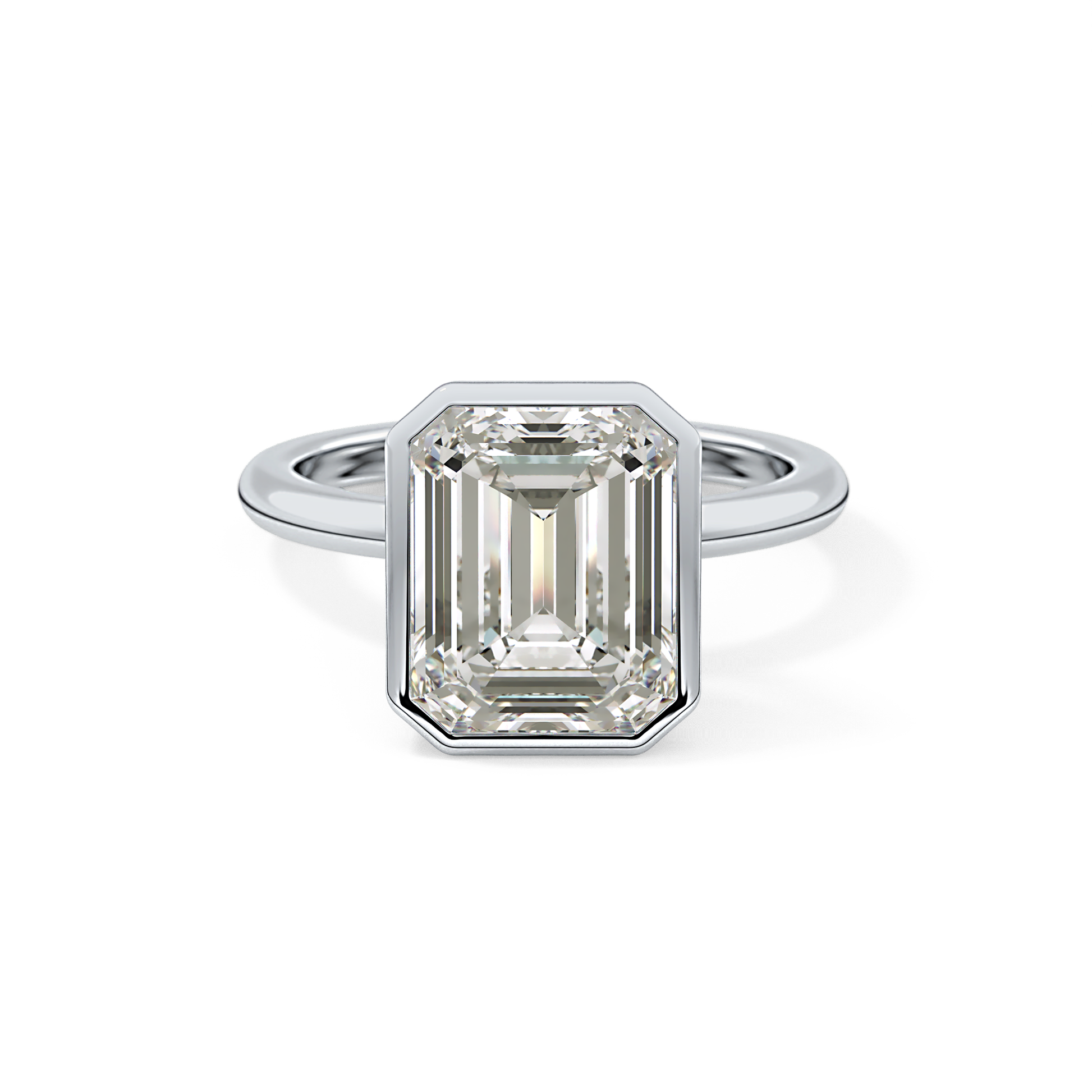 Emerald Cut 3.71 Carat Moissanite Ring - Solitaire Setting in Gold