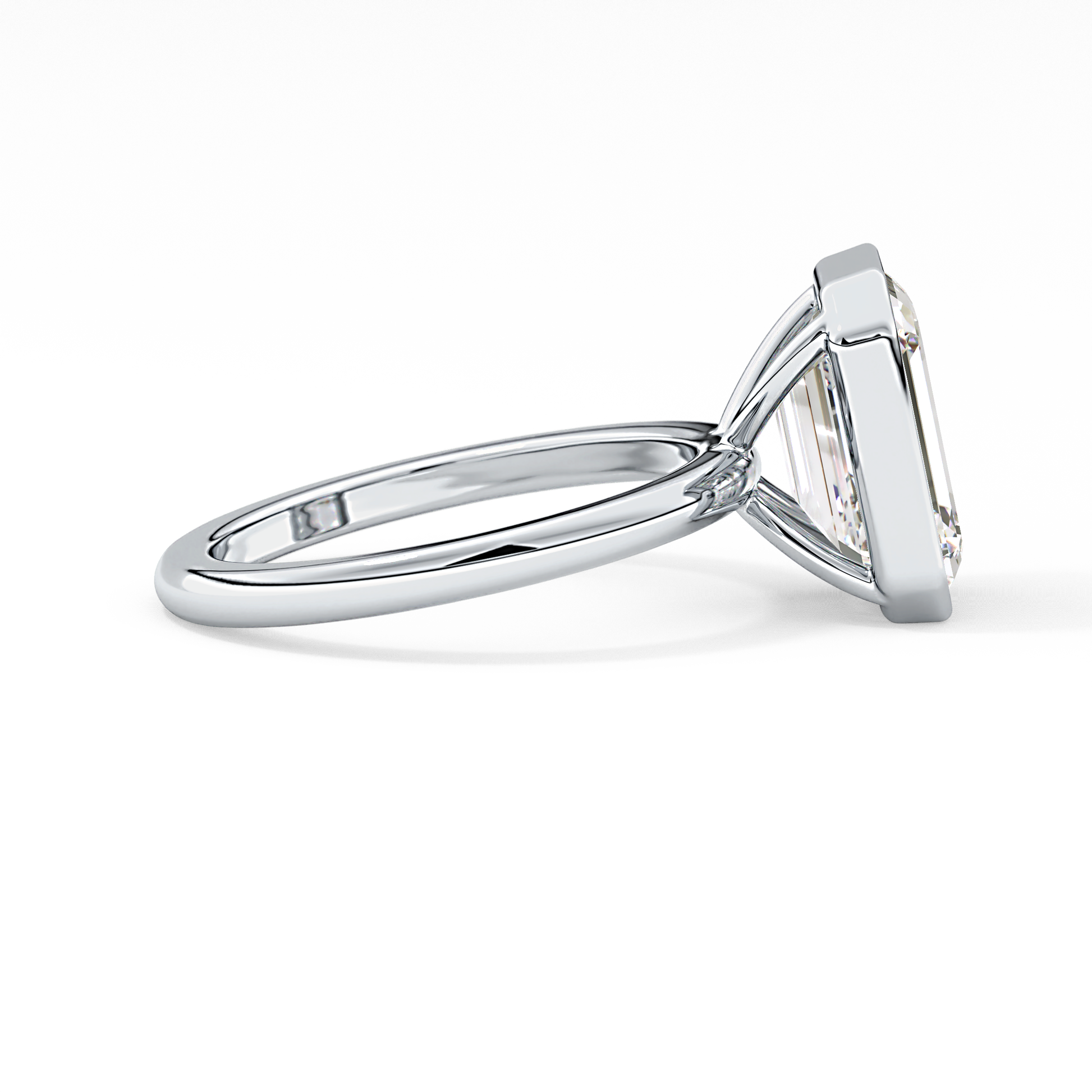 Emerald Cut 3.71 Carat Moissanite Ring - Solitaire Setting in Gold