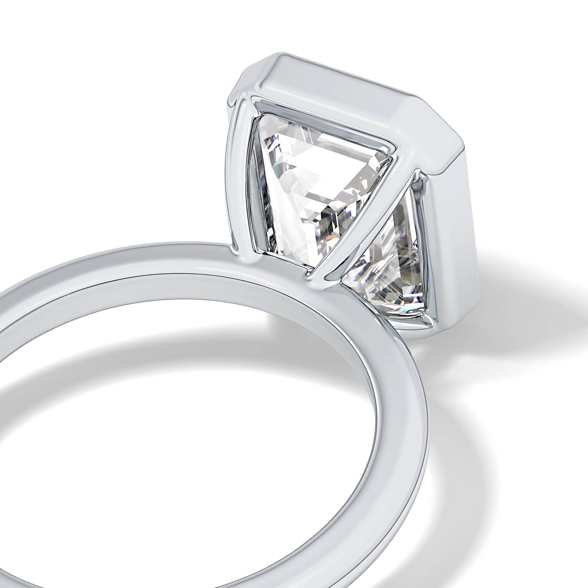 Emerald Cut 3.71 Carat Moissanite Ring - Solitaire Setting in Gold