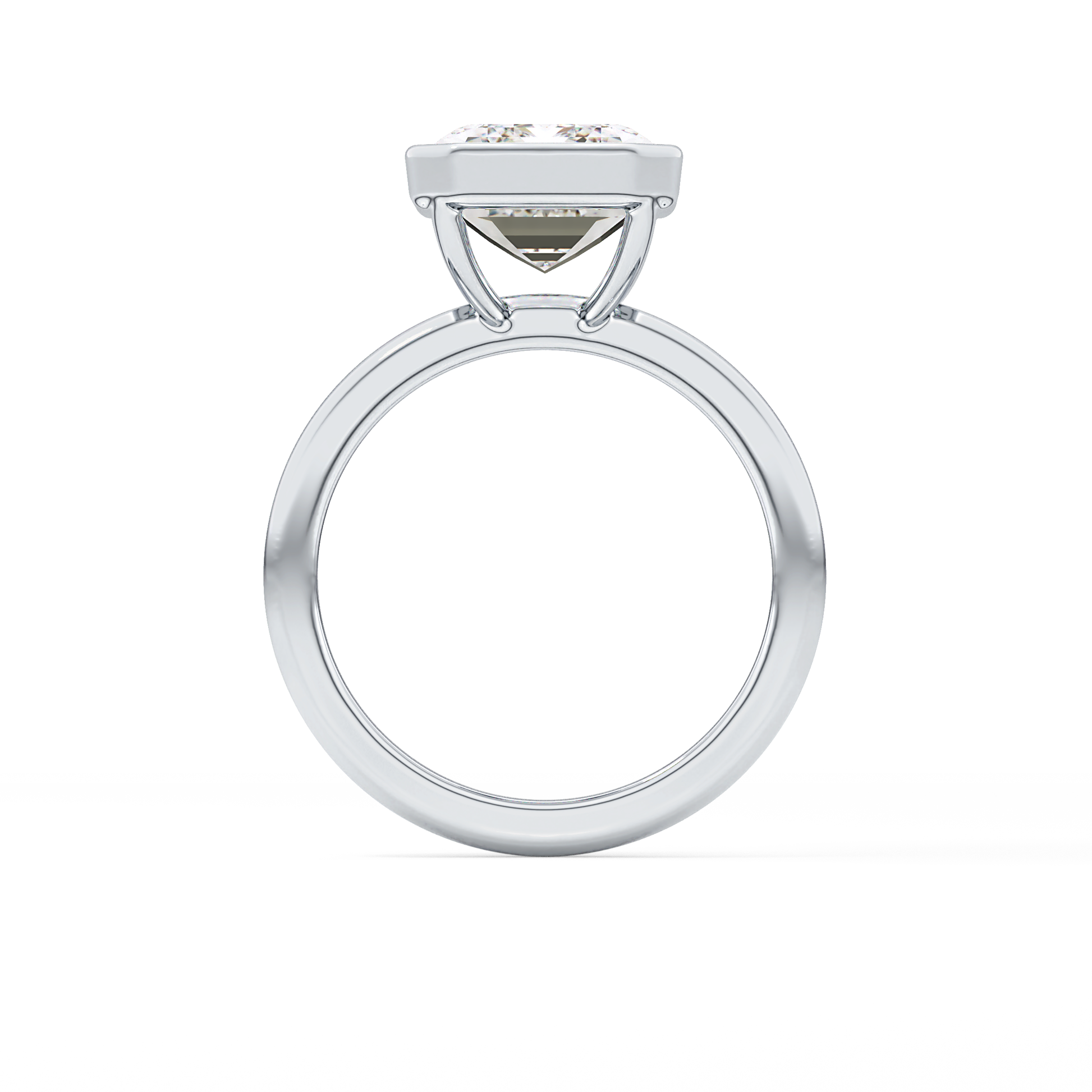 Emerald Cut 3.71 Carat Moissanite Ring - Solitaire Setting in Gold