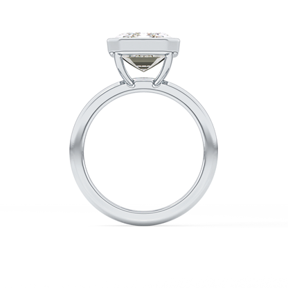 Emerald Cut 3.71 Carat Moissanite Ring - Solitaire Setting in Gold