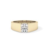 Round Cut 1.11 Carat Moissanite Men's Wedding Band - Tension Setting in Gold 9