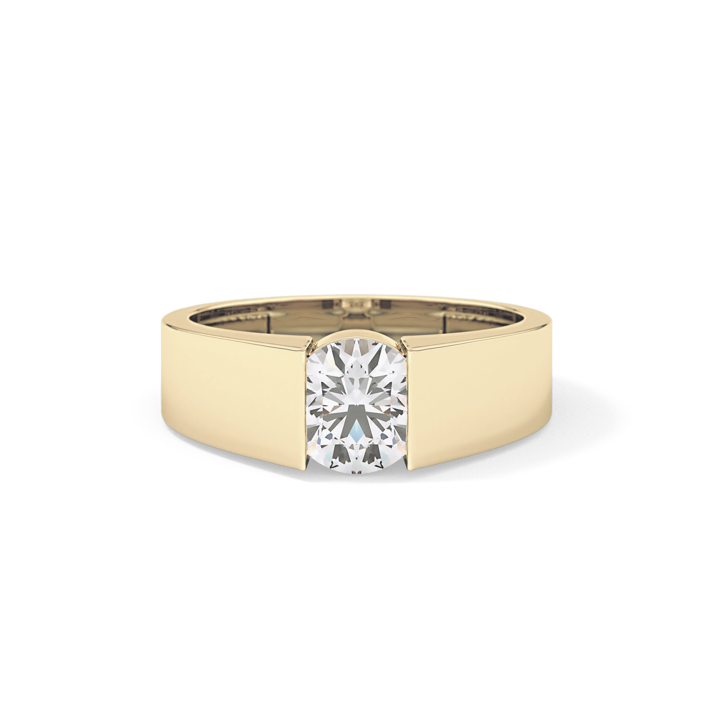 Round Cut 1.11 Carat Moissanite Ring - Tension Setting in Gold