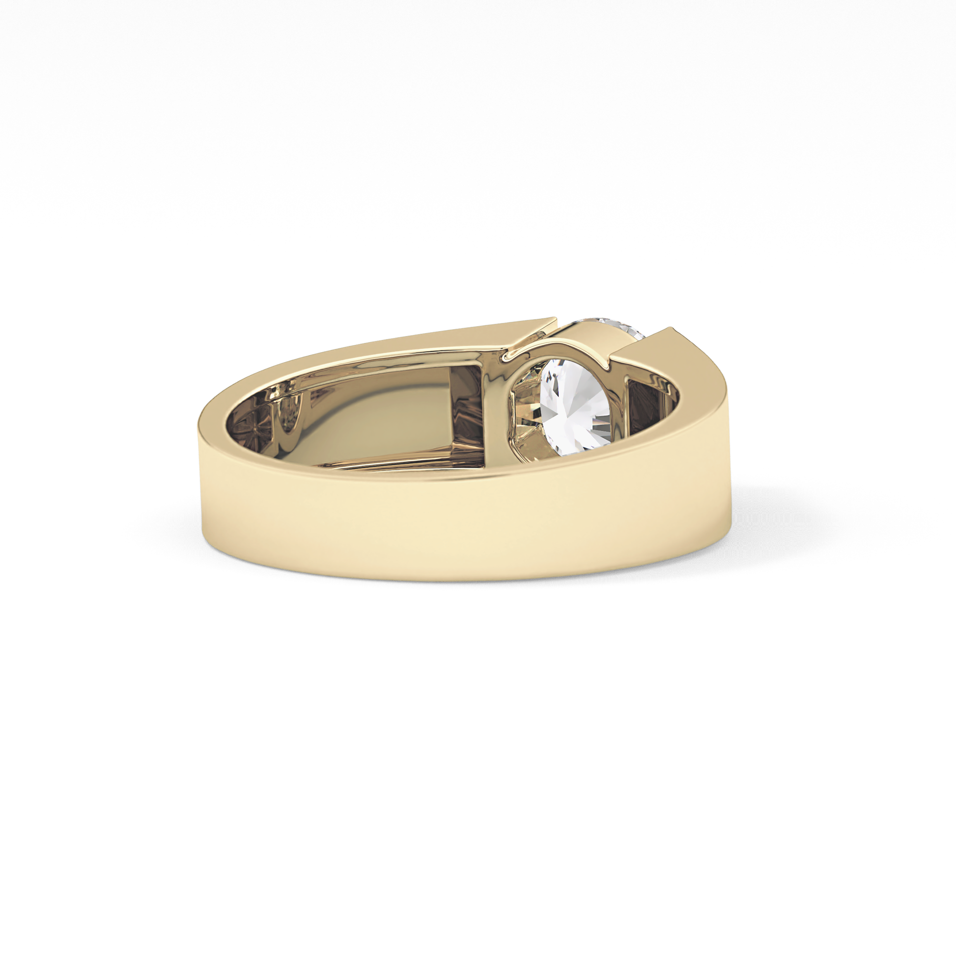 Round Cut 1.11 Carat Moissanite Ring - Tension Setting in Gold