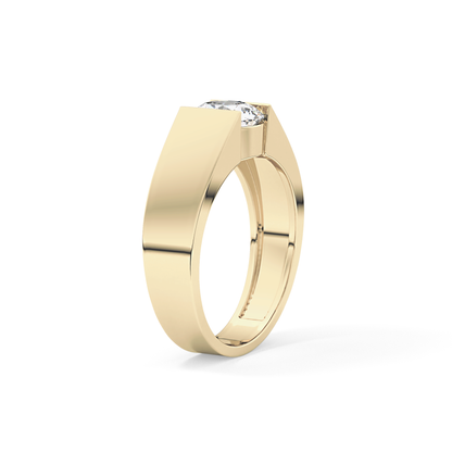 Round Cut 1.11 Carat Moissanite Ring - Tension Setting in Gold
