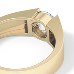 Round Cut 1.11 Carat Moissanite Men's Wedding Band - Tension Setting in Gold 14