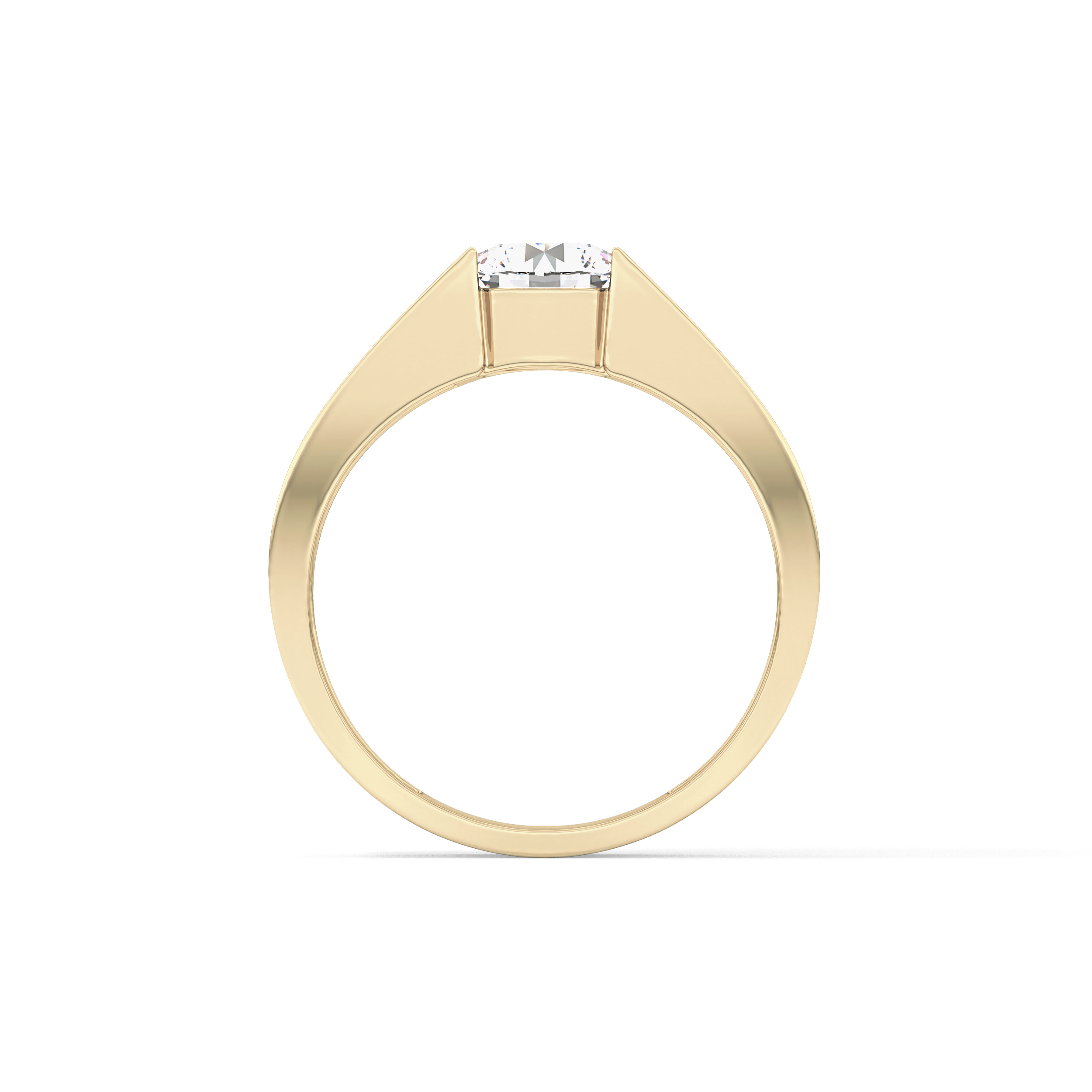 Round Cut 1.11 Carat Moissanite Men's Wedding Band - Tension Setting in Gold 16