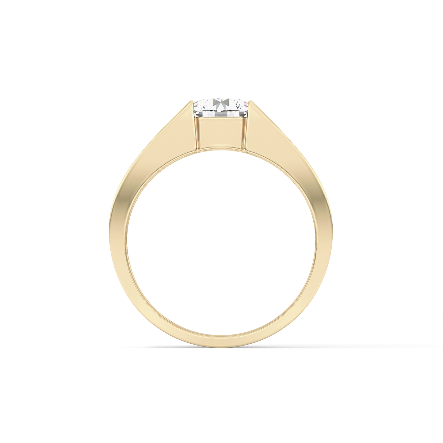 Round Cut 1.11 Carat Moissanite Ring - Tension Setting in Gold