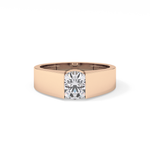 Round Cut 1.11 Carat Moissanite Men's Wedding Band - Tension Setting in Gold 17