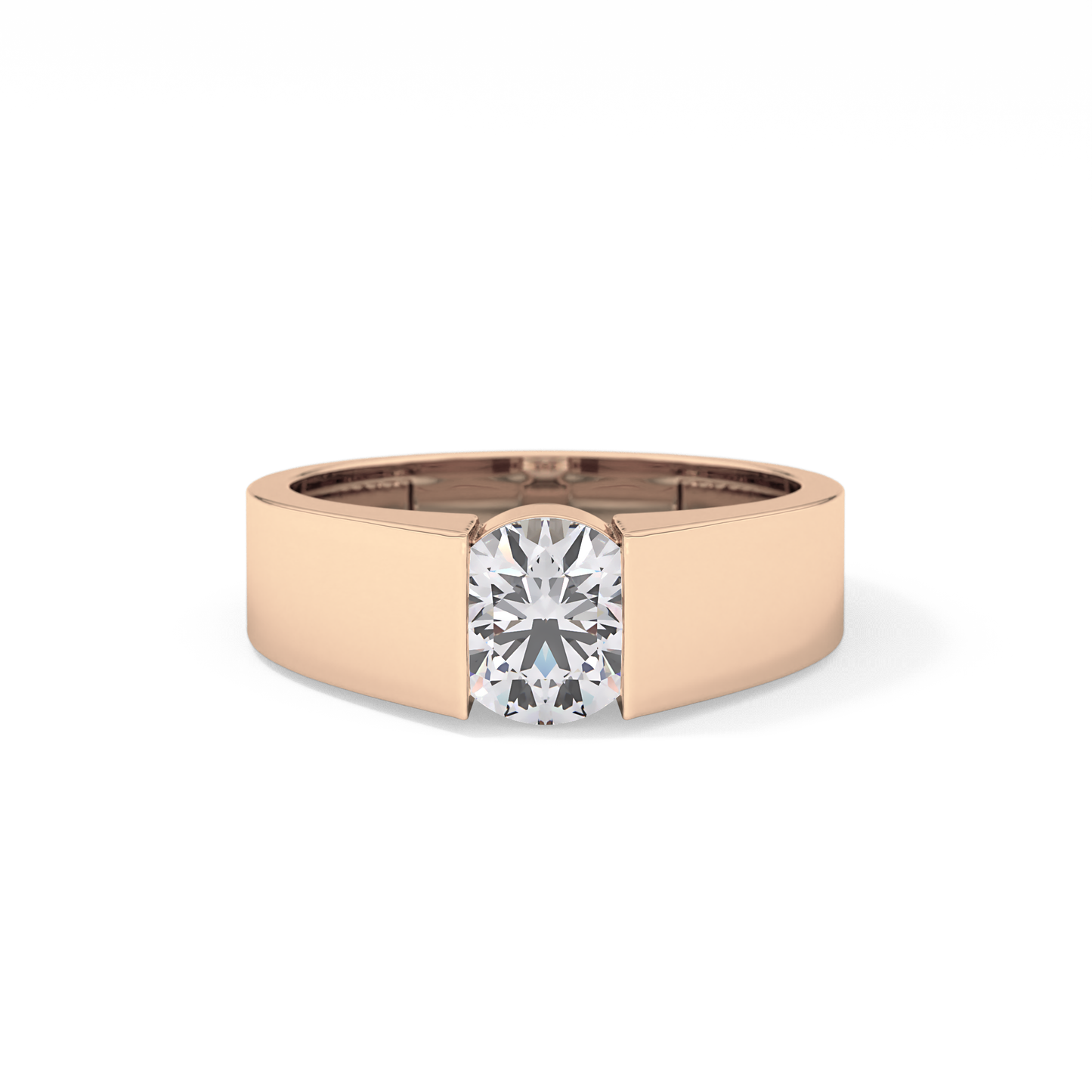 Round Cut 1.11 Carat Moissanite Ring - Tension Setting in Gold