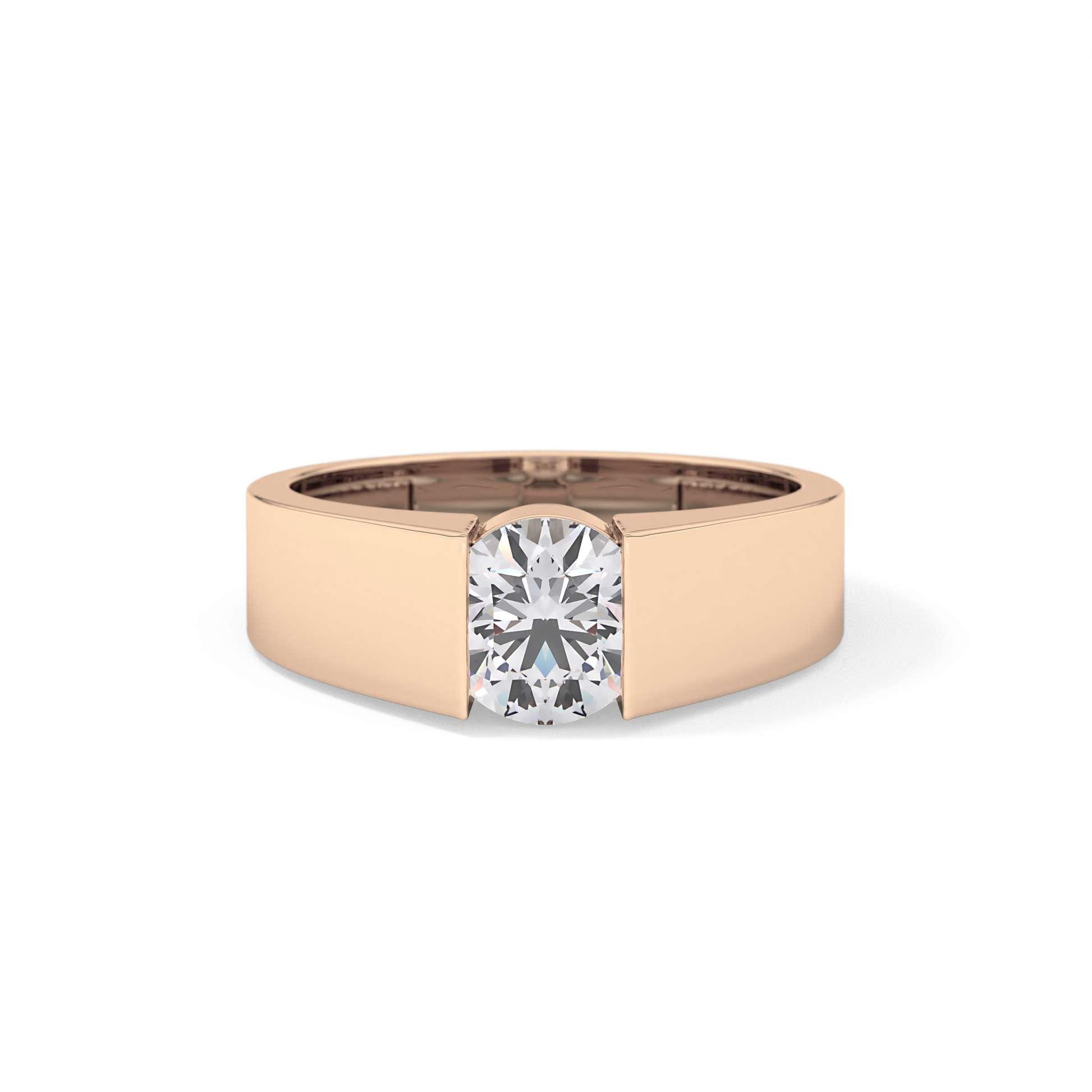 Round Cut 1.11 Carat Moissanite Ring - Tension Setting in Gold