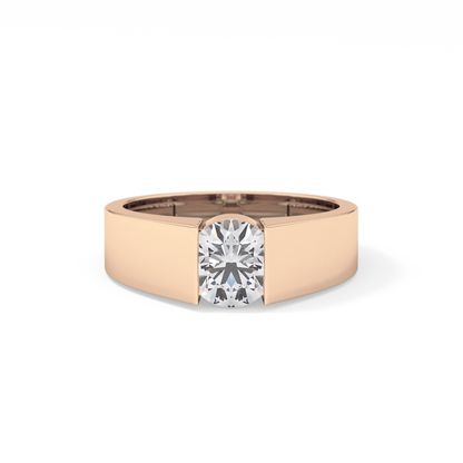 Round Cut 1.11 Carat Moissanite Ring - Tension Setting in Gold
