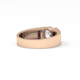 Round Cut 1.11 Carat Moissanite Men's Wedding Band - Tension Setting in Gold 18