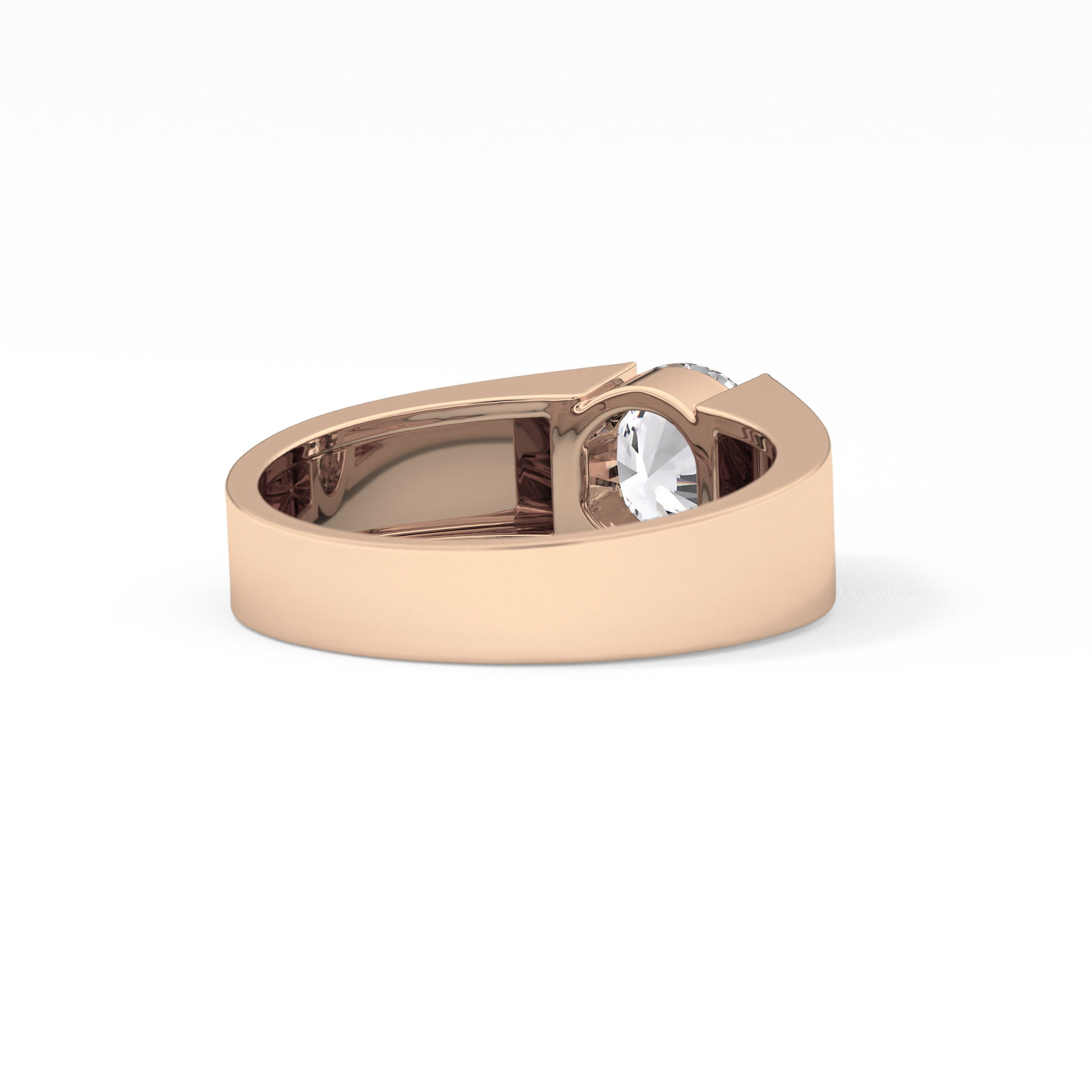 Round Cut 1.11 Carat Moissanite Ring - Tension Setting in Gold
