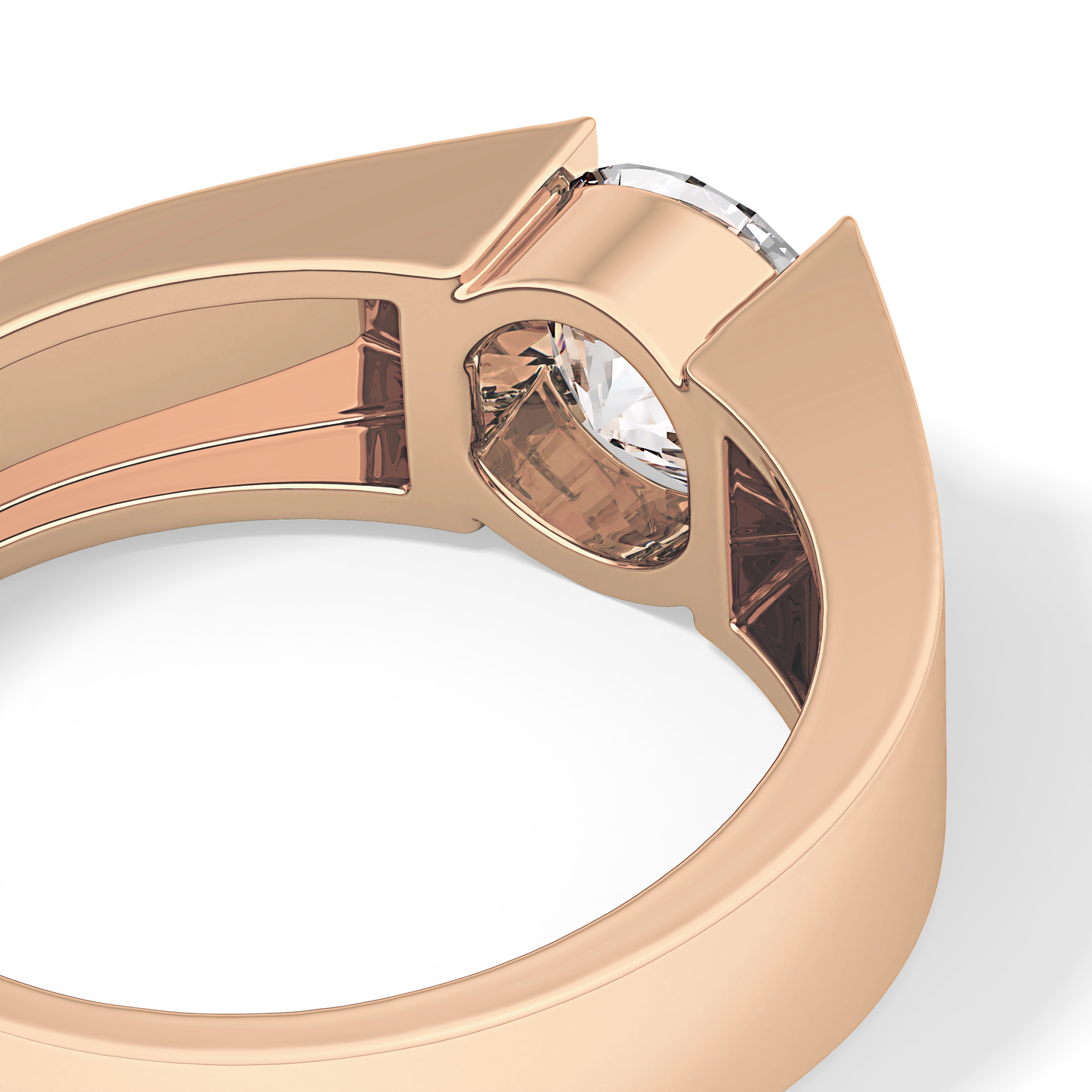 Round Cut 1.11 Carat Moissanite Ring - Tension Setting in Gold