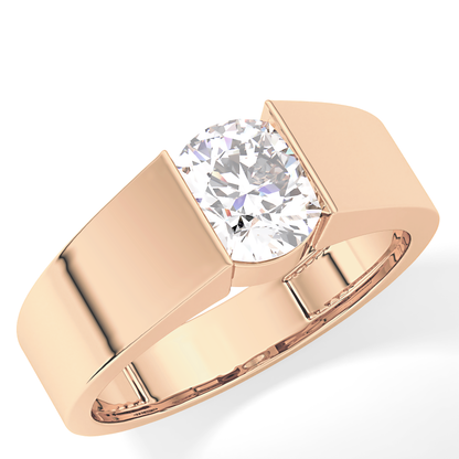 Round Cut 1.11 Carat Moissanite Ring - Tension Setting in Gold
