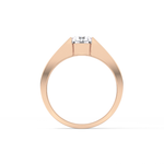 Round Cut 1.11 Carat Moissanite Men's Wedding Band - Tension Setting in Gold 24