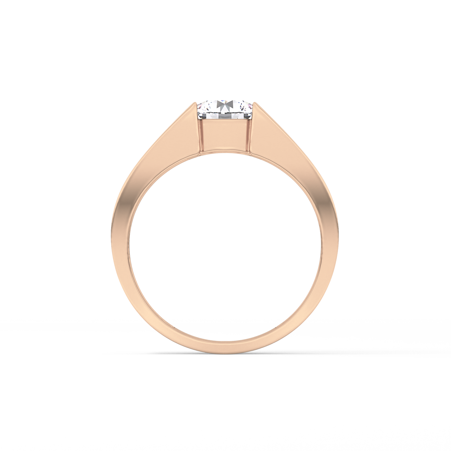 Round Cut 1.11 Carat Moissanite Ring - Tension Setting in Gold