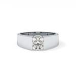 Round Cut 1.11 Carat Moissanite Men's Wedding Band - Tension Setting in Gold 1