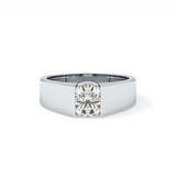 Round Cut 1.11 Carat Moissanite Men's Wedding Band - Tension Setting in Gold 1