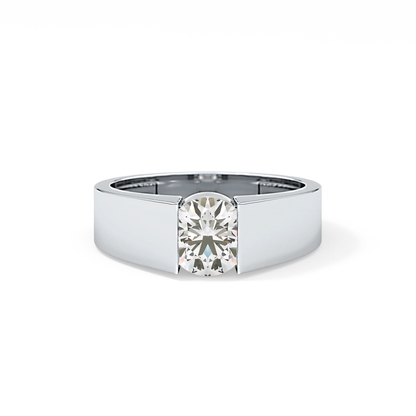 Round Cut 1.11 Carat Moissanite Ring - Tension Setting in Gold