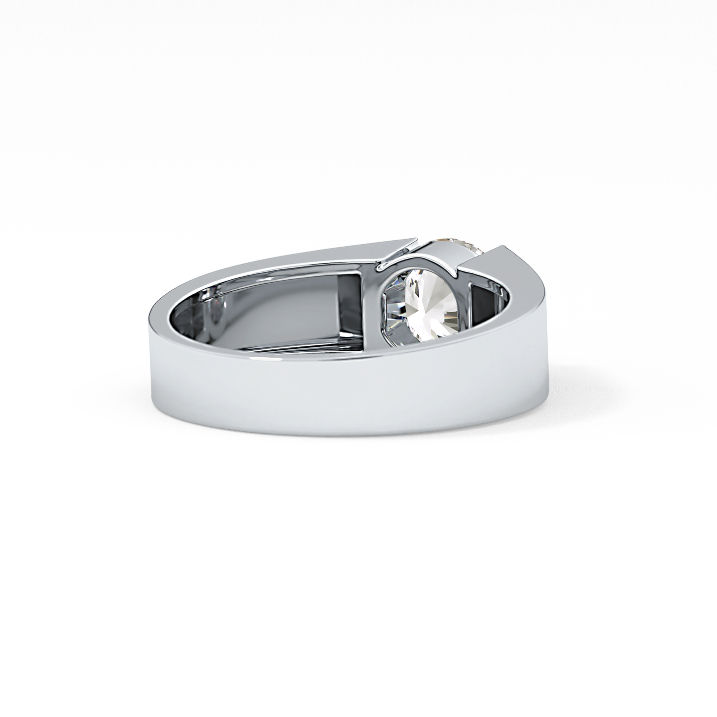 Round Cut 1.11 Carat Moissanite Ring - Tension Setting in Gold