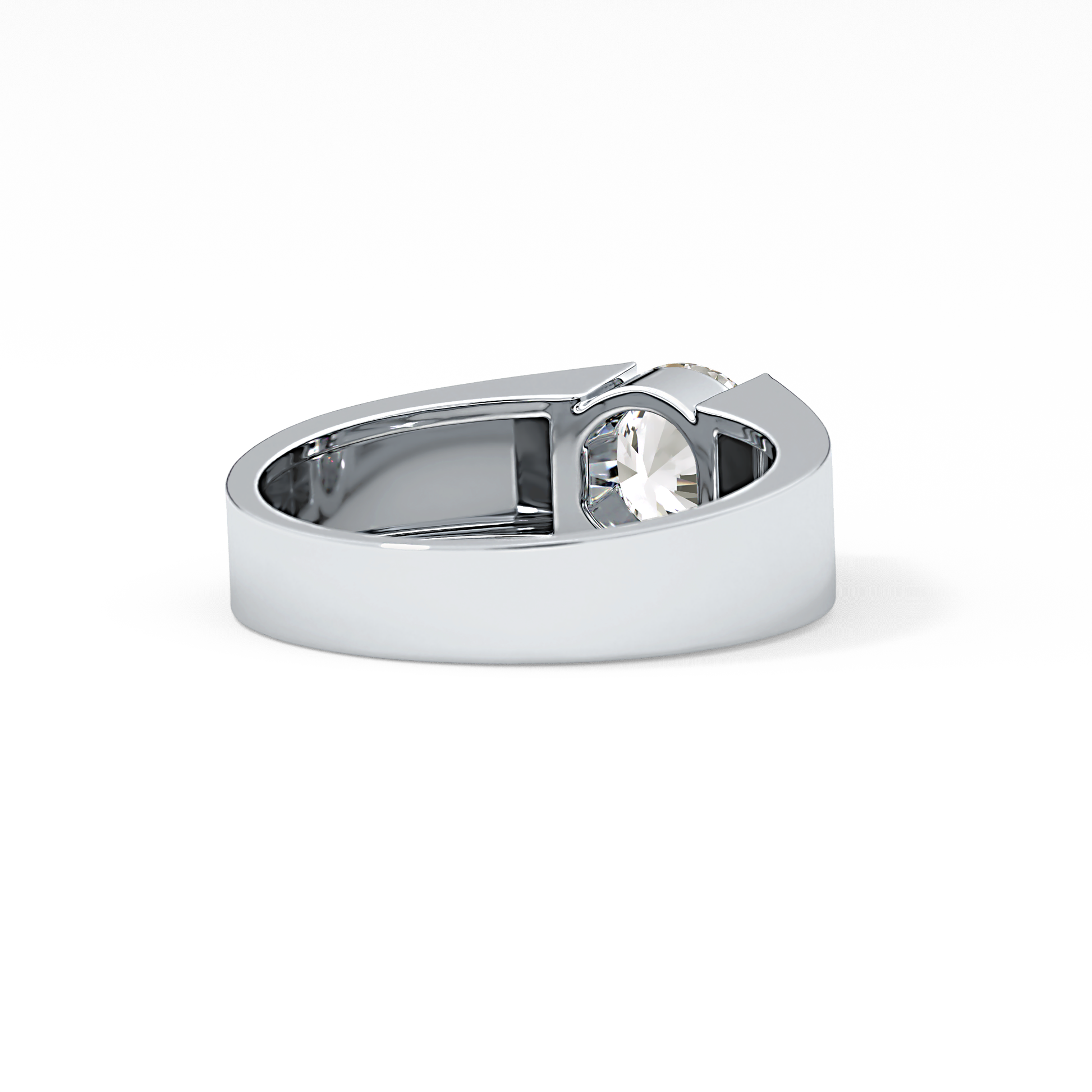 Round Cut 1.11 Carat Moissanite Ring - Tension Setting in Gold