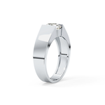 Round Cut 1.11 Carat Moissanite Men's Wedding Band - Tension Setting in Gold 5