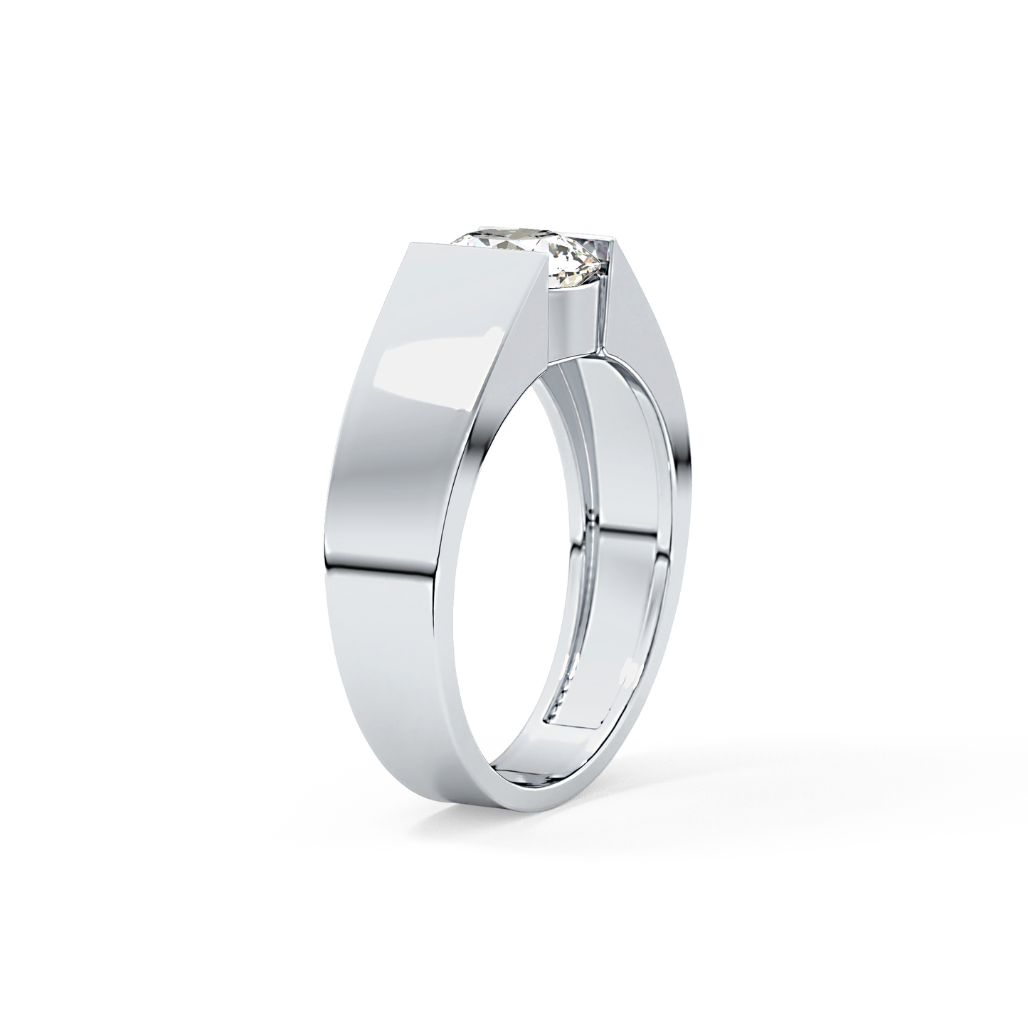 Round Cut 1.11 Carat Moissanite Ring - Tension Setting in Gold