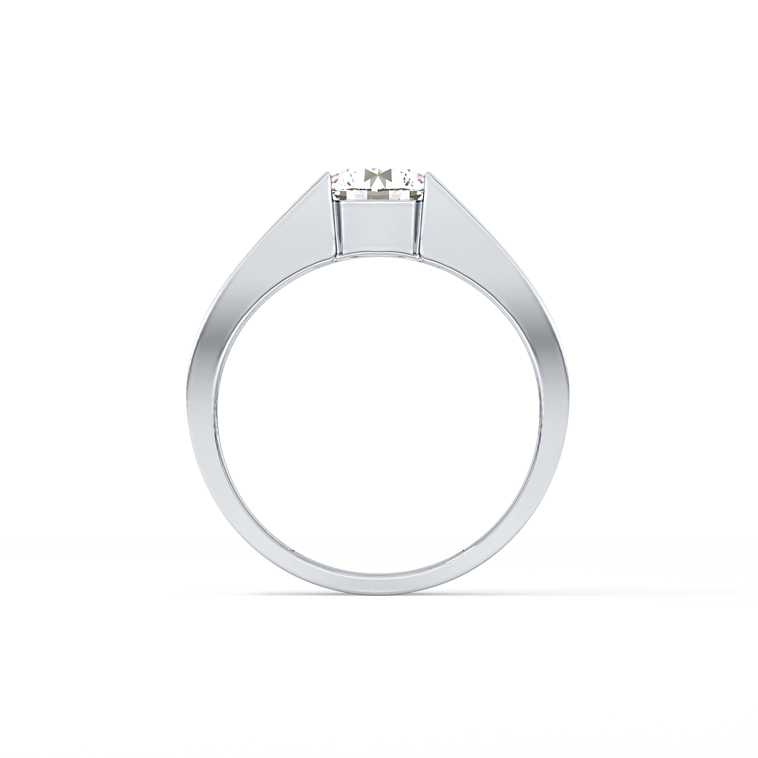 Round Cut 1.11 Carat Moissanite Men's Wedding Band - Tension Setting in Gold 8