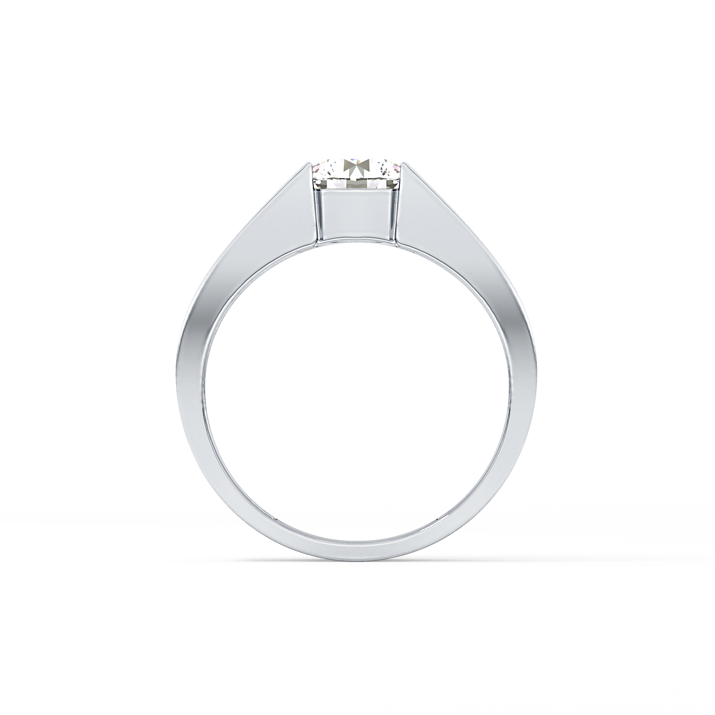 Round Cut 1.11 Carat Moissanite Ring - Tension Setting in Gold