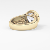 Round Cut 3.6 Carat Moissanite Men's Wedding Band - Bezel Setting in Gold 10