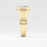 Round Cut 3.6 Carat Moissanite Men's Wedding Band - Bezel Setting in Gold 12