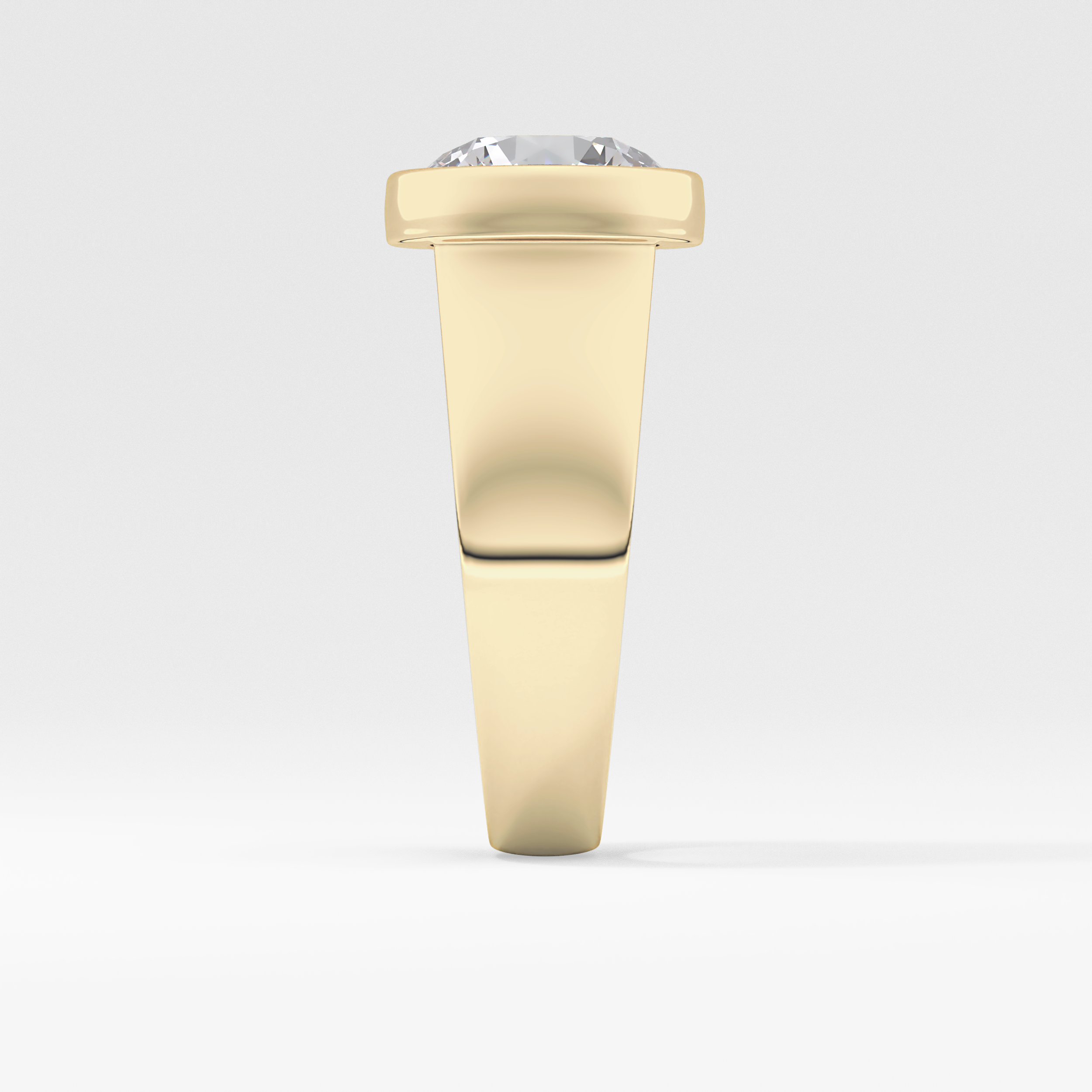 Round Cut 3.6 Carat Moissanite Men's Wedding Band - Bezel Setting in Gold 12