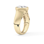 Round Cut 3.6 Carat Moissanite Men's Wedding Band - Bezel Setting in Gold 13