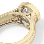 Round Cut 3.6 Carat Moissanite Men's Wedding Band - Bezel Setting in Gold 14