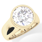 Round Cut 3.6 Carat Moissanite Men's Wedding Band - Bezel Setting in Gold 15