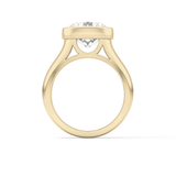 Round Cut 3.6 Carat Moissanite Men's Wedding Band - Bezel Setting in Gold 16