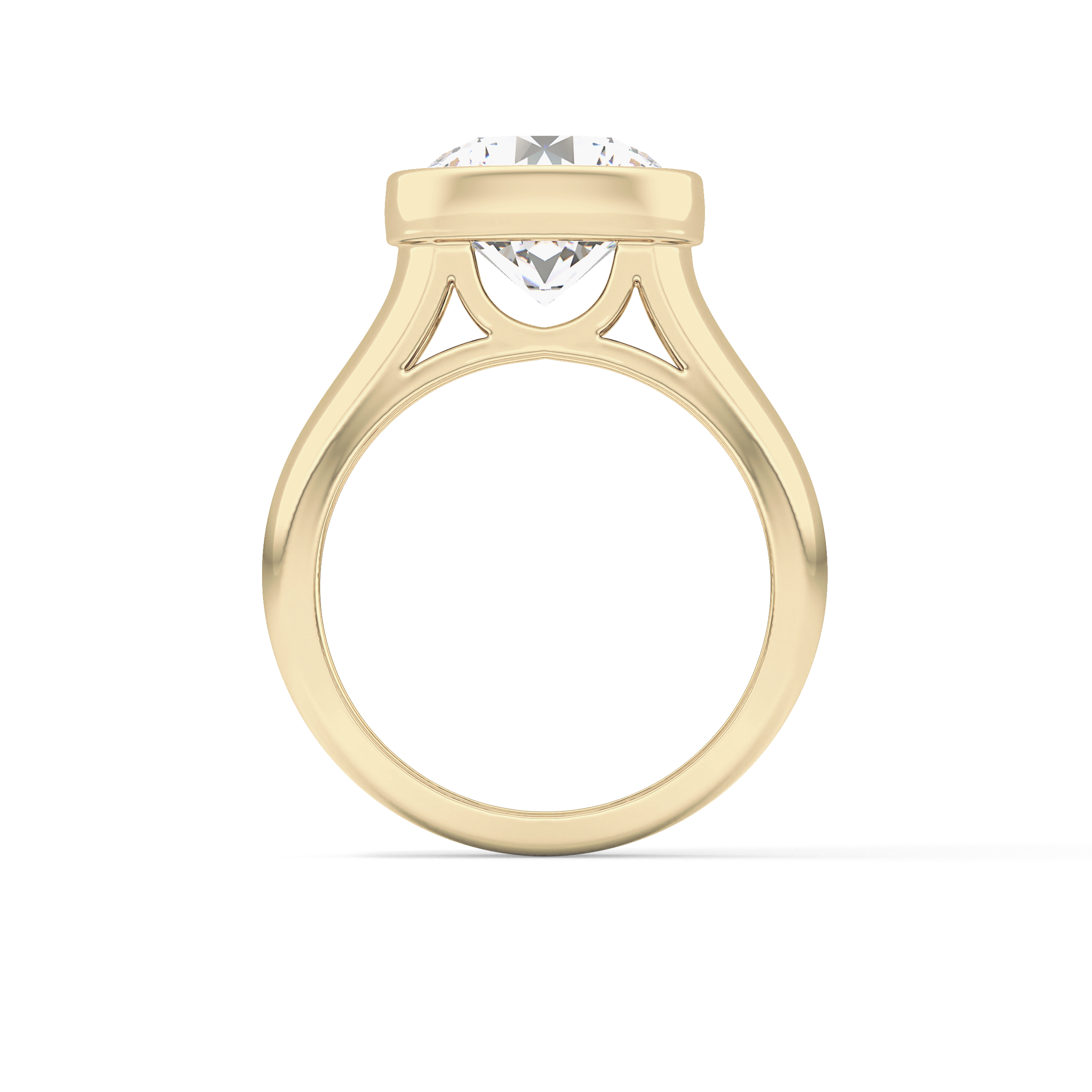 Round Cut 3.6 Carat Moissanite Men's Wedding Band - Bezel Setting in Gold 16