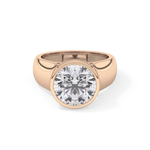 Round Cut 3.6 Carat Moissanite Men's Wedding Band - Bezel Setting in Gold 17