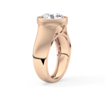 Round Cut 3.6 Carat Moissanite Men's Wedding Band - Bezel Setting in Gold 21