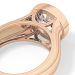 Round Cut 3.6 Carat Moissanite Men's Wedding Band - Bezel Setting in Gold 22
