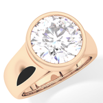 Round Cut 3.6 Carat Moissanite Men's Wedding Band - Bezel Setting in Gold 23