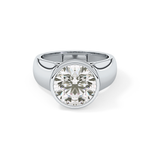 Round Cut 3.6 Carat Moissanite Men's Wedding Band - Bezel Setting in Gold 1