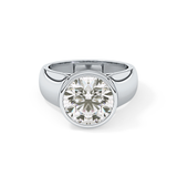 Round Cut 3.6 Carat Moissanite Men's Wedding Band - Bezel Setting in Gold 1